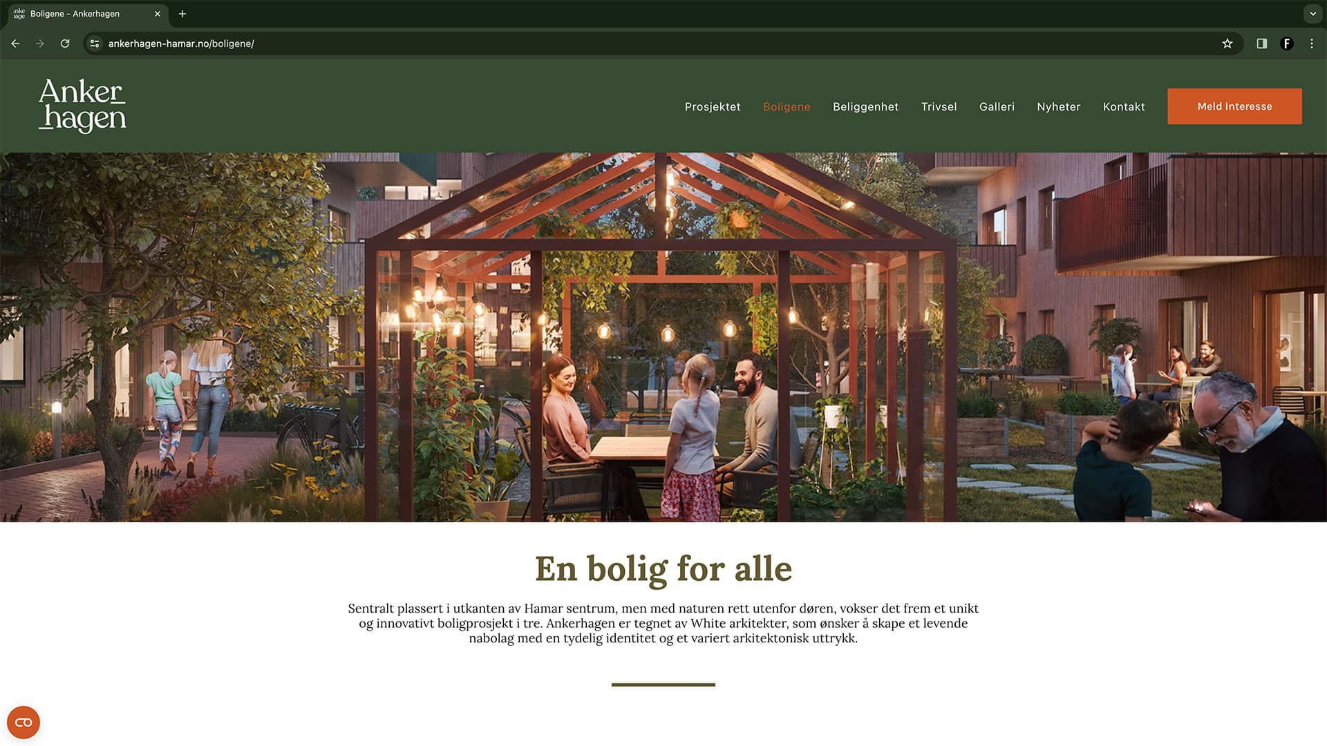 Screenshot av Ankerhagens nettsted